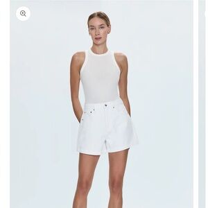 Pistola Saige High-Waisted White Jean Shorts